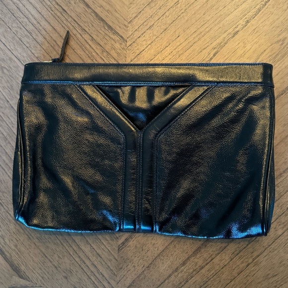 Yves Saint Laurent Autre Marque Black Patent Leather Clutch Bag - Picture 1 of 12